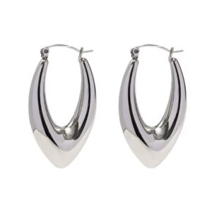 Silver Chunky long hoops